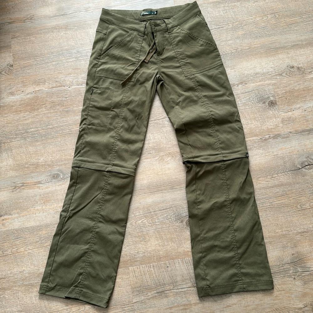 Prana green convertible, hiking pants size 4